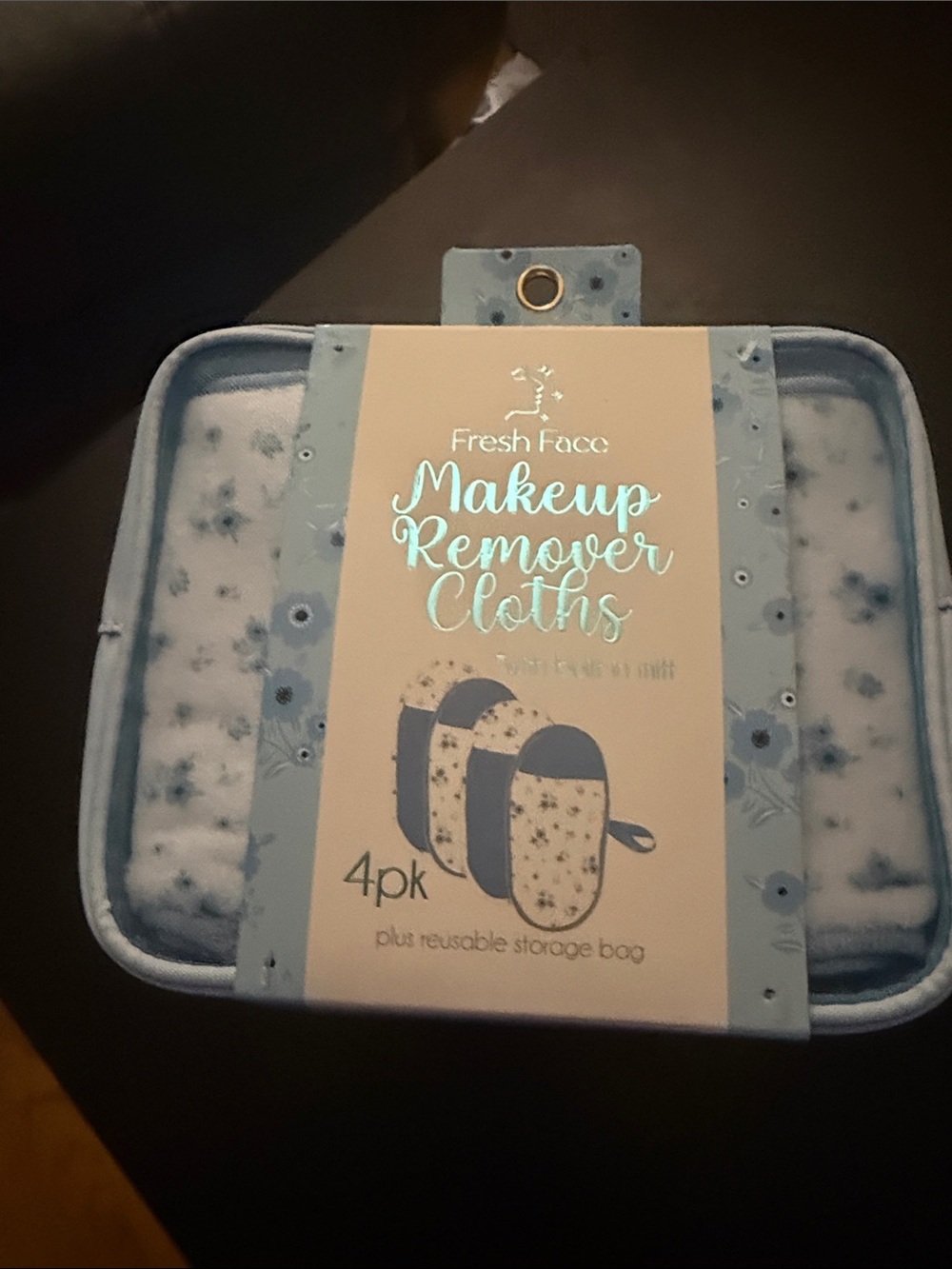 Blue Makeup Remover Cloths - 4 Pack with Reusable Bag